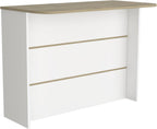 Kitchen Island with Two-Tier Storage Shelf and Workstation, White | Two-tier storage shelf and spacious workstation for efficient meal prep