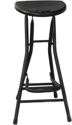 28 inch Black Bar Stool,Portable Stool for Adults Foldable Stools with Handle,Collapsible Heart-Shaped Folding Counter Height Stools Chair for Camping Kitchen,Loads 250 Lbs,1 Pack