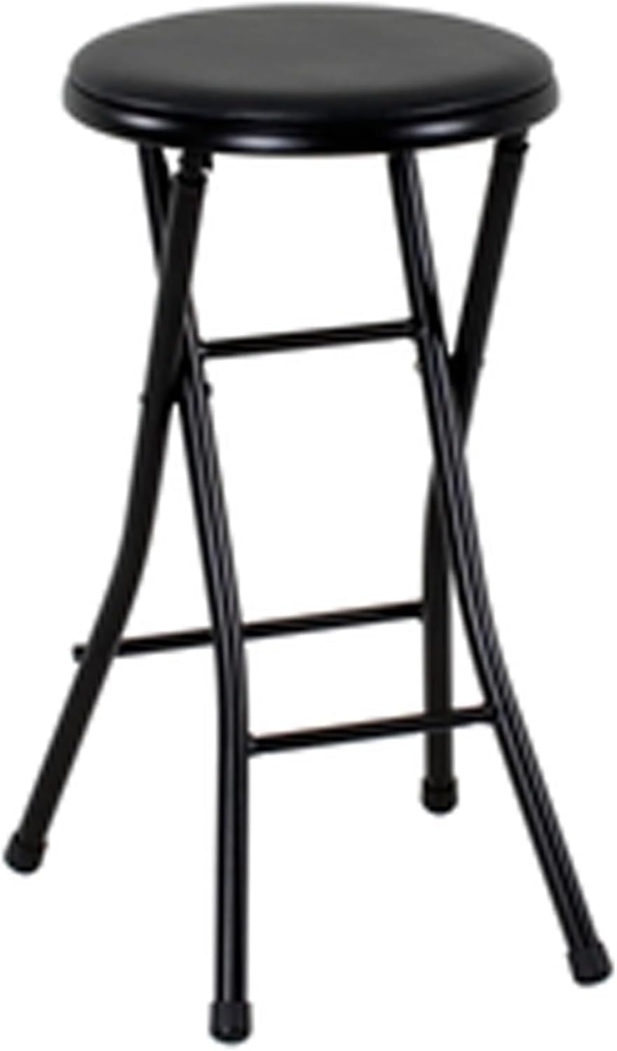 24" Vinyl Padded Folding Stool, Black