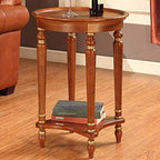 Telephone Table, End Table European Sofa Side Table,Solid Wood Coffee Table,Round Small Telephone Table for Home -515171cm(Color:Light Brown,Size:20.1720.1727.95in)