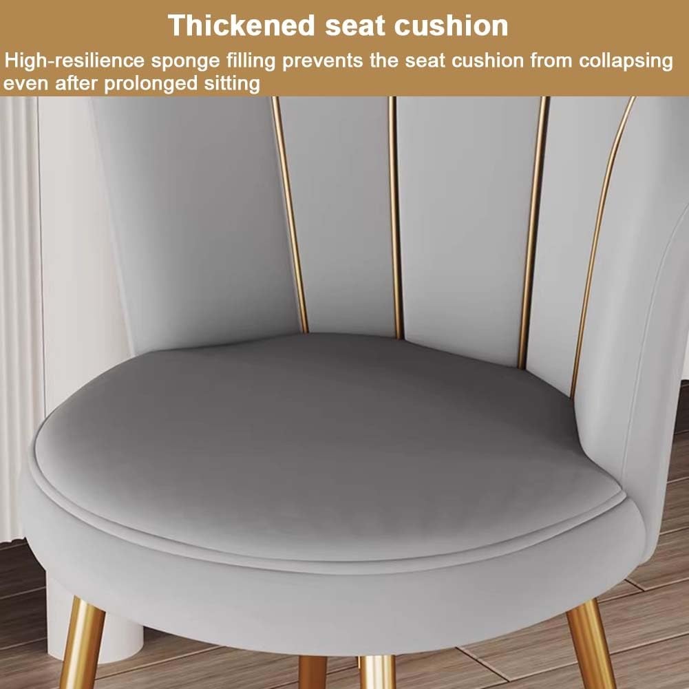 Etlegor Vanity Chair for Makeup Room, Midcentury Modern Makeup Chairs with Backrest Vanity Stool for Living Room Bedroom(Light Blue)