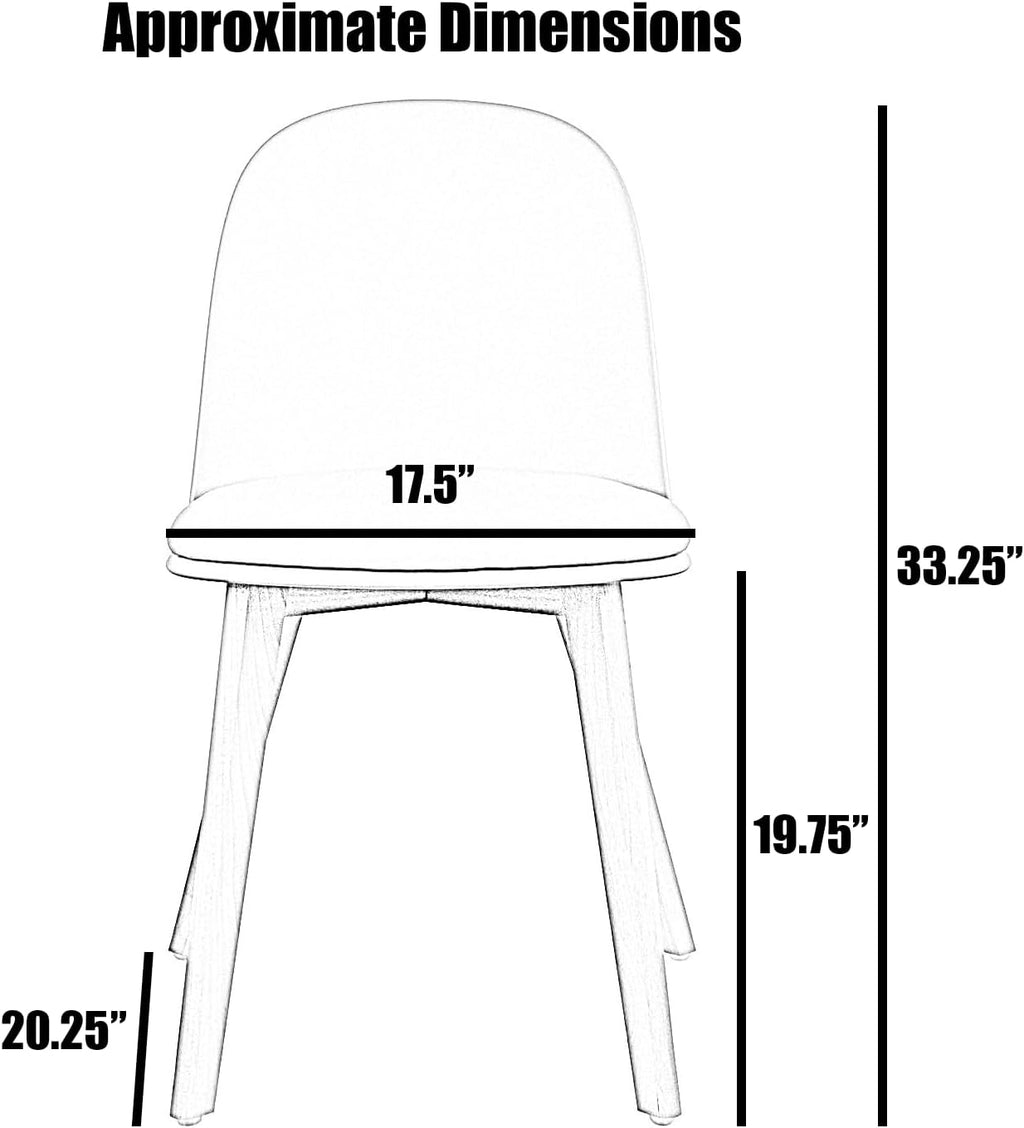 2xhome Set of 2 Modern Armless Dining Chairs | Plastic Shell with PU Leather Cushion Padded Seat and Wooden Legs | Indoor or Outdoor Use | Home Kitchen Patio, Blue