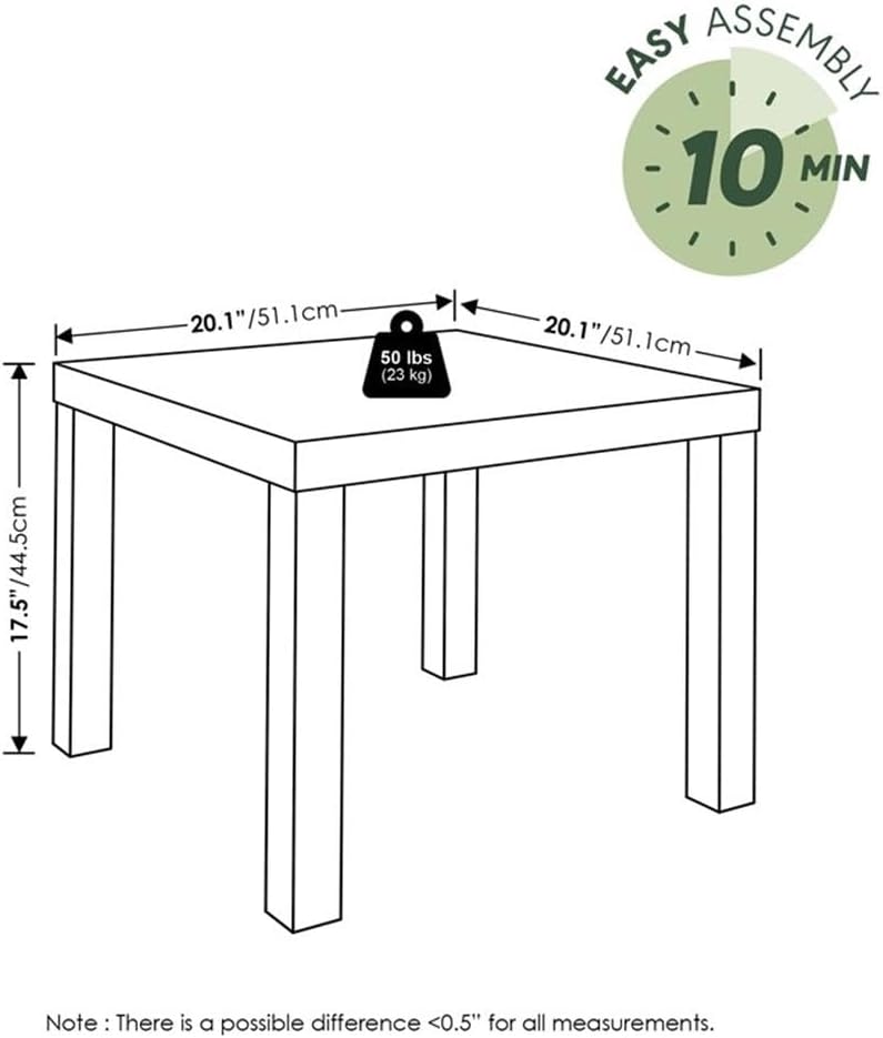 Pemberly Row 3-Piece Living Room Table Set, Includes Coffee Table & 2 Side Tables, Durable Engineered Wood, White Finish, Thick Tabletops, Modern Design, Sturdy Furniture for Living Room or Office
