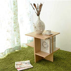 Telephone Table, Assemble Coffee Table,Sofa Side Table,Mobile Square Table,Telephone Table,2 Colors(Color:Wood,Size:19.6819.6820.86in)