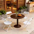 White Folding Chairs 2 Pack, Plastic Folding Chairs for Outside, Heavy Duty Foldable Chairs, Sturdy Metal Folding Chairs, 350 lbs Capacity, for Patio, Garden, Party