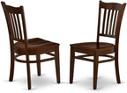 East West Furniture GRC-MAH-W Groton Dining Room Chairs - Slat Back Wood Seat Chairs, Set of 2, Mahogany