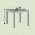 Bayan End Table, Square Side Table, for Small Spaces, Living Room, Bedroom, White