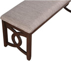 New Classic Furniture Gia Upholstered Dining Bench, Cherry Brown