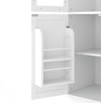 Freestanding Buffet with Hutch, 47.2 * 15.7 * 75 inch Tall Kitchen Pantry Cabinet with 4 Drawers, Door Shelves and Pull-Out Trays for Dining, Living Room, White