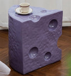 Coffee Table Cheese-Shaped Triangle Resin Side Table Multifunctional Sofa Stool Nightstand for Small Living Room Long-Lasting(Purple,L)