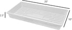 SUNPACK 10" x 20" Plastic Seed Starting Tray, White, 2.5" - No Drainage Holes, Perfect for Greenhouses or Indoor Gardening - Ideal for Seedlings and Cuttings