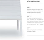 Hawthorne Collections Transitional Outdoor Ottoman, 21.66" W x 21.06" D x 13.78" H, Solid Wood and Acacia, White Finish, Sturdy Patio Furniture Footrest, Complement to Adirondack or Outdoor Seating