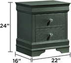 Modern Style 2-Drawer Night Stand Made with Wood in Metallic,for Small Spaces