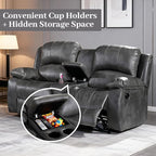 Betsy Furniture 3PC Faux Leather Reclining Couch Set, Living Room Furniture Set, Sofa, Loveseat, Glider, 8018 Multiple Colors (Gray, Sofa+Loveseat+Chair) | 8018