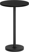 YATINEY Round Side Table, Small Drink Table, Pedestal Martini Table, End Table for Small Spaces in Living Room, Bedroom, Dormitory, Black ET30BB