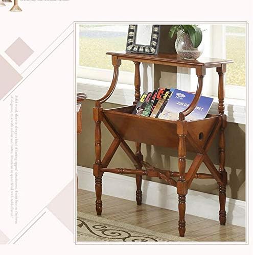 Telephone Table, Solid Magazine Rack/Sofa Side End Table,Living Room Newspaper Rack,Telephone Side Table,Cabinet with Bottom Shelf Storage(Color:Maroon,Size:23.0313.9731.