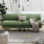 Ribilake 70" Futon Sofa Bed, 4 in 1 Multi-Function Couch Sleeper with Adjustable Backrest, Modern Convertible Futon, Recliner Small Loveseat for Living Room, Dorm, Green