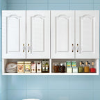 Wall Mounted Kitchen Pantry Storage Cabinet, White Narrow Sideboard Hanging Cabinet Organizer for Bottle, Dish, Bowl, Dining Room, Kitchen, Bathroom (47" L x 12" W x 31.5" H)