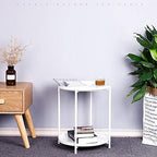 Telephone Table, Tray Metal End Table,Side Table Round Tray,Removable Tray Outdoor & Indoor Drink,Snack Coffee Table,Telephone Table,3 Colors,2 Layers (Color:White,Size:1