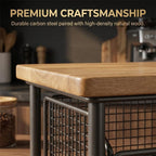 Desktop drawer-style storage rack with wooden top—suitable for kitchens, offices, and dormitories.