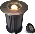 MALORY Brass Open Top Cover Landscape Well Lights, 12V Low Voltage Outdoor In Ground Lights, Landscape Lighting Wired with 5W 2700K MR16 for Pathway, Driveway and Garden (Open Top, 1-Pack with Bulb)
