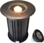 MALORY Brass Open Top Cover Landscape Well Lights, 12V Low Voltage Outdoor In Ground Lights, Landscape Lighting Wired with 5W 2700K MR16 for Pathway, Driveway and Garden (Open Top, 1-Pack with Bulb)