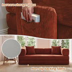 78.8" Couch for Living Room, Futon Sleeper Sofa Bed | Convertible Sofa Bed, Corduroy Pull Out Couch Loveseat with Storage Pocket, Modular Design, No Assembly, Orange