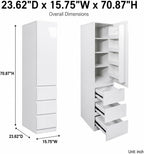 Kitchen Pantry Cabinet, 70.9" Tall Pantry Storage Cabinet with Doors, 3 Drawers, Shelves and Right-Side Door Racks, Freestanding Kitchen Storage Cabinet for Kitchen and Home, White