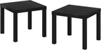 Furinno Classic Homey Square Parsons Side End Table, Set of 2, Black