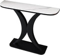 Modern Console Table with Geometric Metal Legs,Narrow Living Room Entryway Table,with 0.71" Thick Marble Tabletop,for Living Room, Foyer and Hallway,for Small Spaces(D,100cm/39.4in)