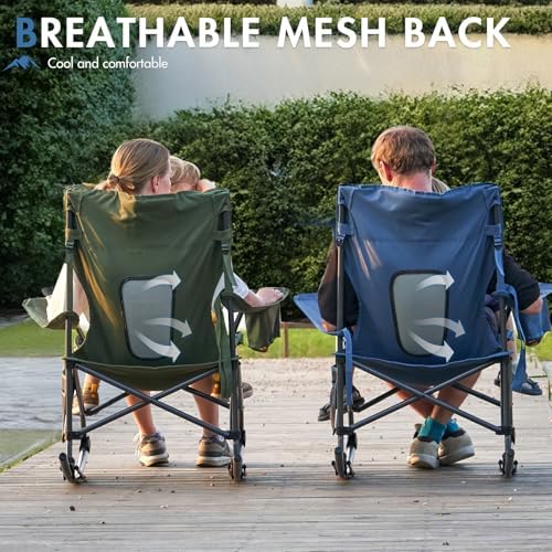 Portal Folding Outdoor Rocking Camping Chair, 350LBS Portable Rocker | 10s Fold, Compact Carry Bag, 24" Padded Back, Cup Holder, Side Pocket, 600D Polyester