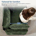 Redlife 78" Modular Sectional Loveseat Sofa with Ottoman | 2-Seater Chenille Couch Set with Spring & Double Foam Cushion System, Removable Covers, Easy To Assembly, Green