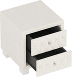 Elegant Velvet Nightstand with 2 Drawers and Crystal Handle, Storage Bedside Table with Button-Tufted,for Small Spaces