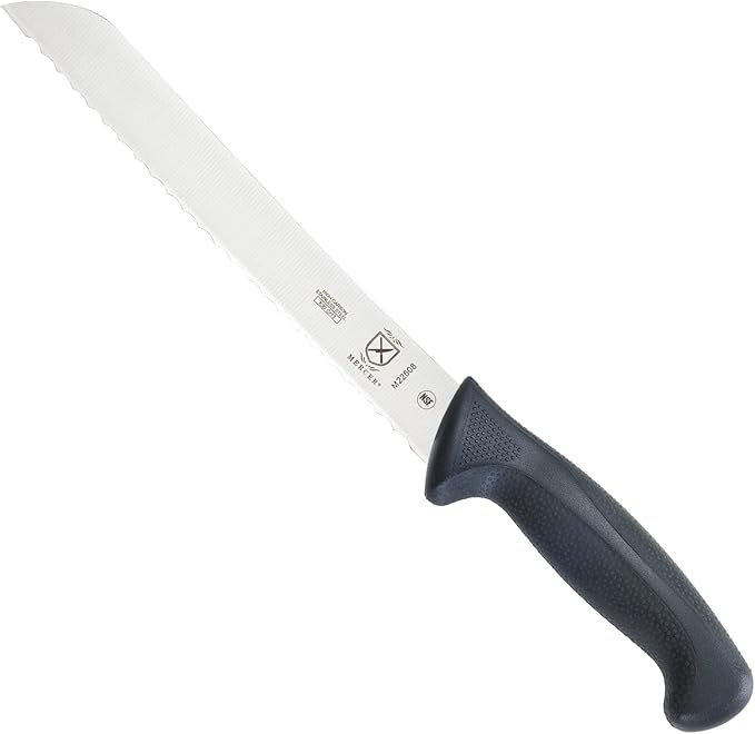 Mercer Culinary M22508 Millennia Black Handle, 8-Inch Wavy Edge, Bread Knife