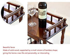 Telephone Table, European Side Table,Solid Wood Sofa Side Table, Casual Small Coffee Table,Plant Stand/Telephone Stand,2-Story Bedside Table with Drawe(Brown-18.11 * 14.17 * 26.77in