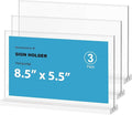 newnewshow Acrylic Sign Holder 8.5x5.5 Inch 3 Pack Horizontal T Shape Double-Sided Desktop Display Holder. (Optional 8.5x11 8.5x5.5 5x7 Horizontal and Vertical)