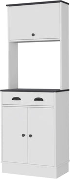 White and Black 2 Cabinet Kitchen Pantry