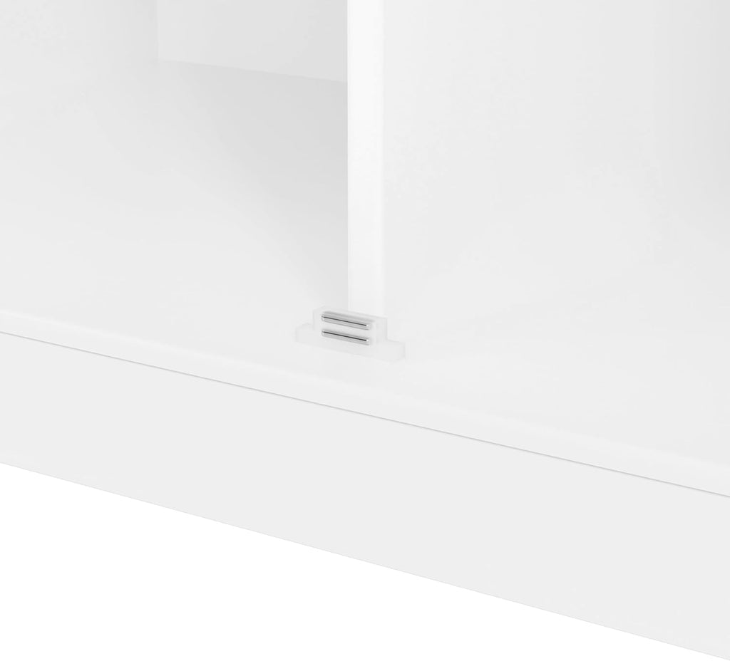 RUNNA 40.2x20x71.3inch High Freestanding Kitchen Pantry Large Cupboard Storage Cabinet with 2 Drawers, 2 Adjustable Shelves, 8 Door Shelves for Kitchen, Dining Room (White#046)