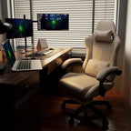 GTPLAYER Gaming Chair with Speakers ACE-PRO, Computer Video Game Chairs with Footrest for Adults, Built-in Speakers, App Support & Bluetooth Control, Ergonomic Reclining Silla, Linkage Armrest, Ivory