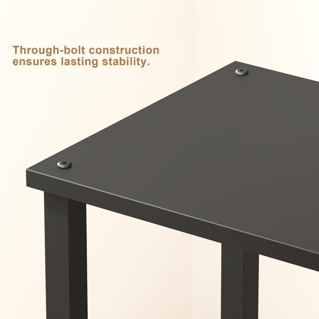 TUTOTAK End Table, Set of 2, Side Table, Nightstand, 2-Tier Storage Shelf