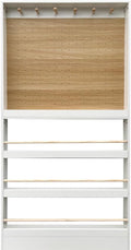 70.1" Tall Behind-The-Door Bookshelf - Open-Shelf Wooden Floor Bookcase with Perforated Board | 4/6/8 Inch, Multi-Purpose Display Storage Organizer White-Wood 31.5×4×70.1"