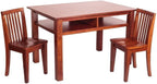 Pemberly Row Contemporary Kid's 3 Piece Table and Chair Set, Solid Wood Construction, Cherry Finish, Includes 2 Chairs, 25" H Table, Comfortable Contoured Seats, Baby and Kids Room Furniture