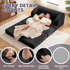 JUIKURY Convertible Sofa Bed, 3-in-1 Foldable Loveseat Couch with Armrest, Corduroy Floor Sofa & Sleeper Bed, No Assembly High-Density Foam Futon Mattress for Living Room, Small Apartment, Dorm