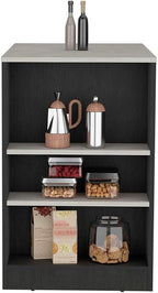 Kitchen Island with 3-Side Shelves, Multicolor, Engineered Wood | Multicolor kitchen island with 3 side shelves for storage and meal prep