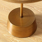 Telephone Table, Solid Wood Sofa Side Table Pedestal Tables Sofa & Console Tables Telephone Tables Round Living Room Side Table(Color:Wood Color,Size:15.7415.742