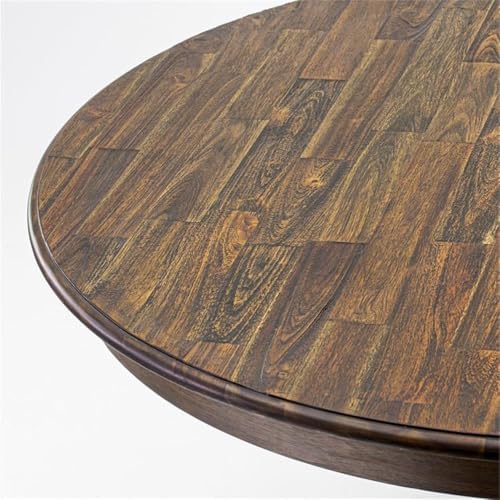 FE2-07-TP Ferris Dining Table - a Round Wooden Table Top with Pedestal Base, 48x48 Inch, Distressed Jacobean