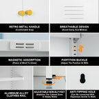 Metal Storage Cabinets with Magnetic Doors, Steel Locker with Adjustable Shelf, Locker Storage Cabinets for Garage, Office