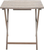 Oversized Rustic Gray Folding Tray Table, 23.5 x 18 Inch Surface