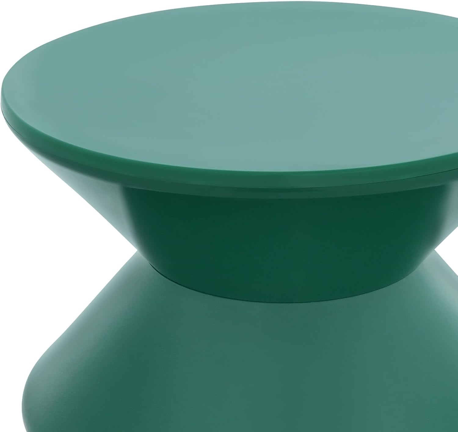 Plastic Side Table - Modern Round Multi-Layer End Table for Sofa, Bedroom & Apartment, Nightstand with Vintage Design (Green)