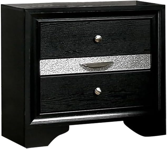 3 Drawers Nightstand with Pewter Round Knobs,for Small Spaces